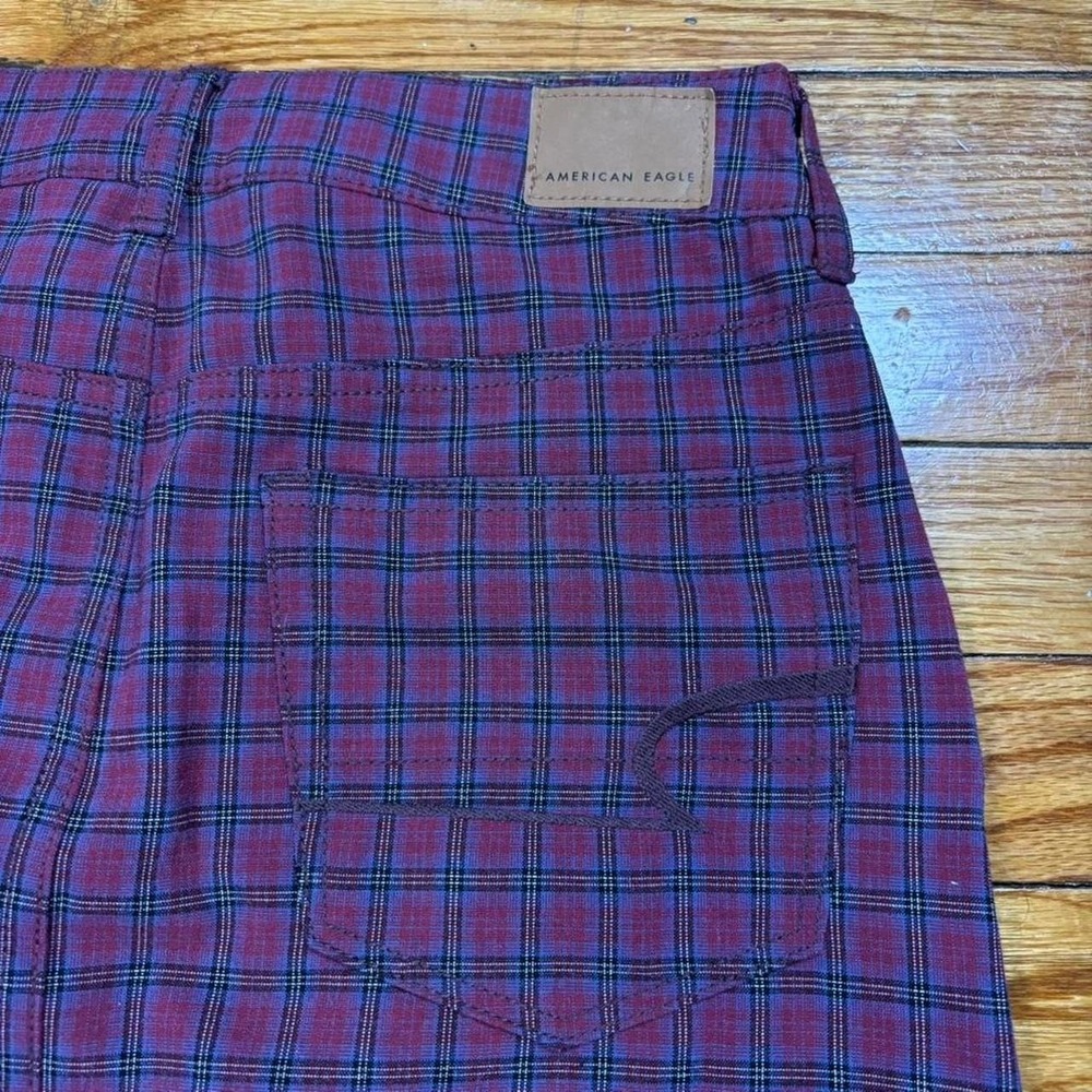American Eagle size 2 red plaid high rise mini skirt - Picture 6 of 7